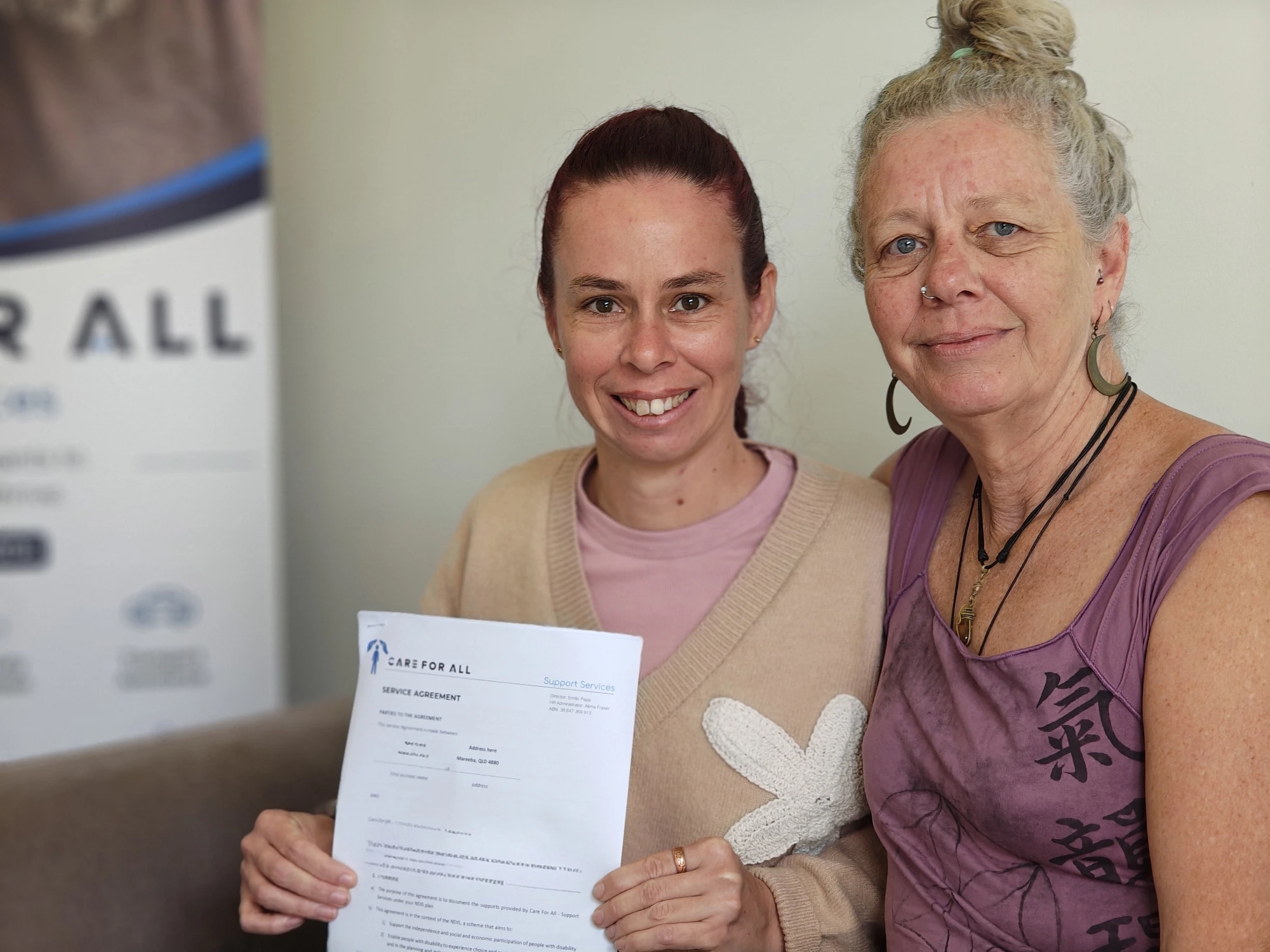 Signing a service agreement with a Care For All client